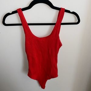 Wilfred Free Red Ribbed Leila Bodysuit Size S [worn once]